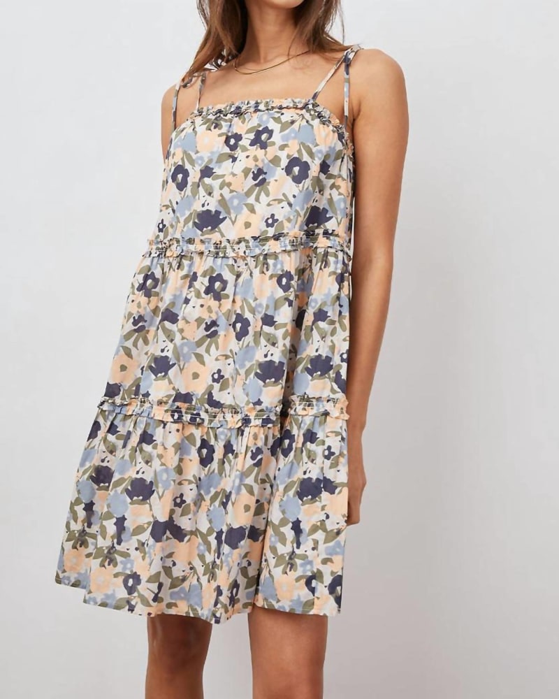 Front of a model wearing a size L Caralyn Dress in Mod Floral in Mod Floral by Rails. | dia_product_style_image_id:334938